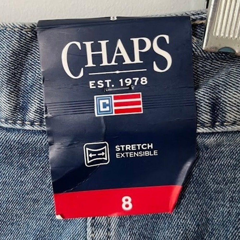 NWT Chaps‎ Denim Womens Size 8 Light Wash Stretch Midi Pencil Skirt - Picture 5 of 9